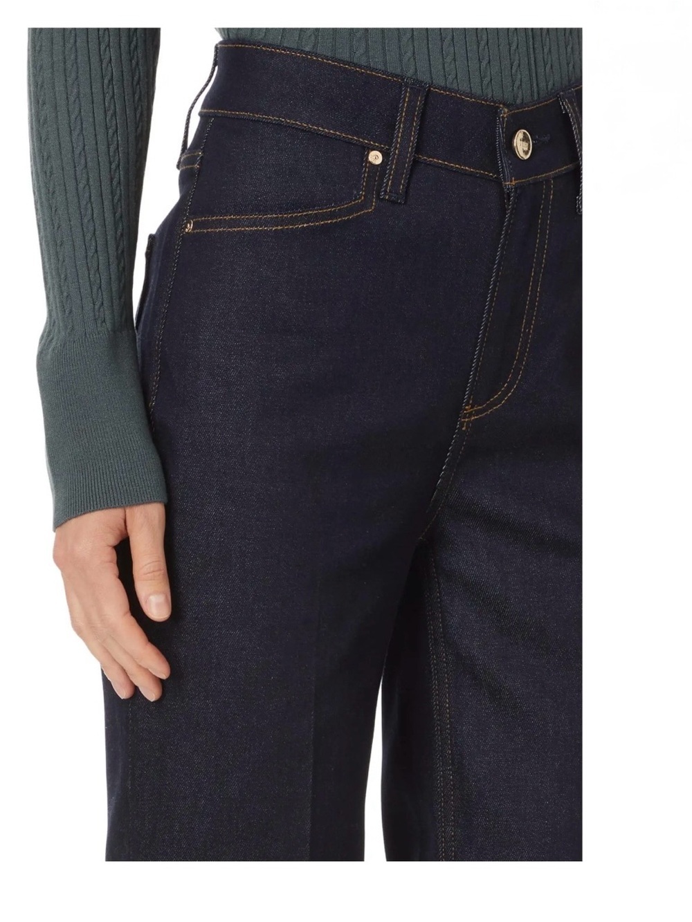 PAIGE Dark Wash High Rise Flare Jeans Wide Leg Retro Denim - Picture 4 of 13
